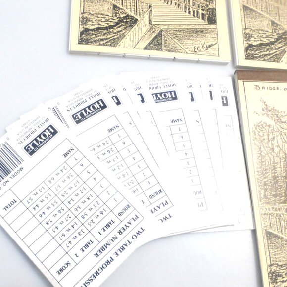 BRIDGE Game Scorepads Bridge Over Rennies Mill River Vintage Bridge Card Game - Picture 3 of 7